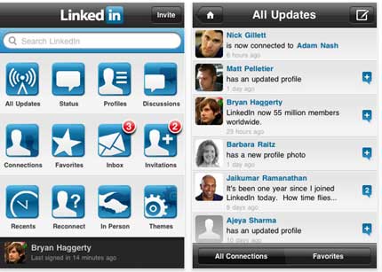 LinkedIn actualiza su aplicación para el iPhone