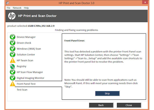 Técnico de impresión y escaneado HP