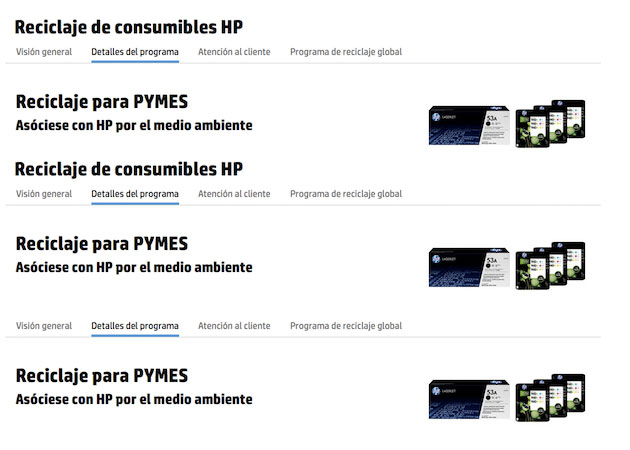 reciclaje cartuchos de tinta de HP