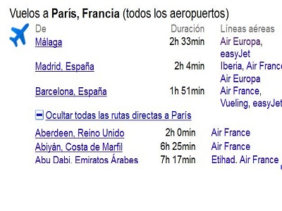 Google ofrece los horarios de los vuelos en los resultados de búsqueda Google ofrece los horarios de los vuelos en los resultados de búsqueda