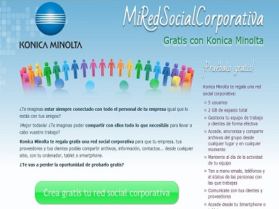 Konica Minolta presentará una red social corporativa gratis para pymes