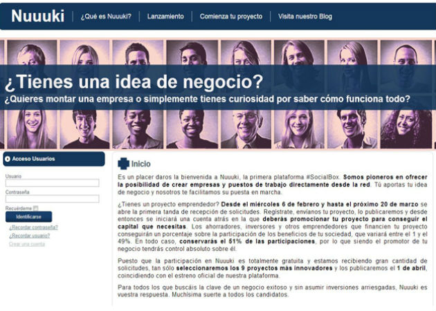 Nuuuki, primera plataforma online para financiar proyectos emprendedores