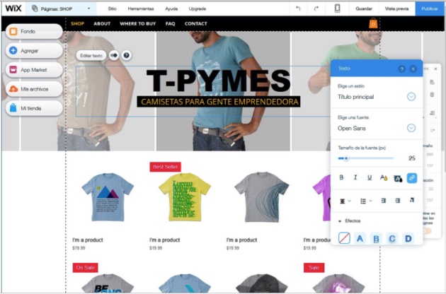 Cómo una tienda online en cinco minutos con Wix - MuyPymes