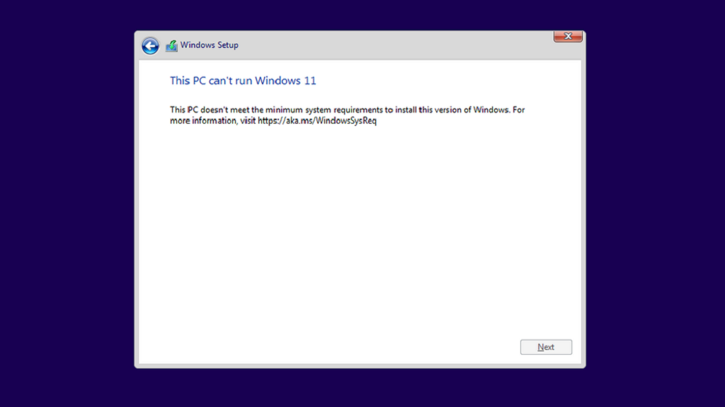 no instalar Windows 11