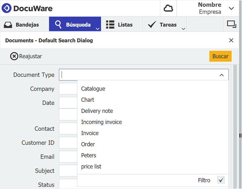 Métodos de búsqueda - DocuWare