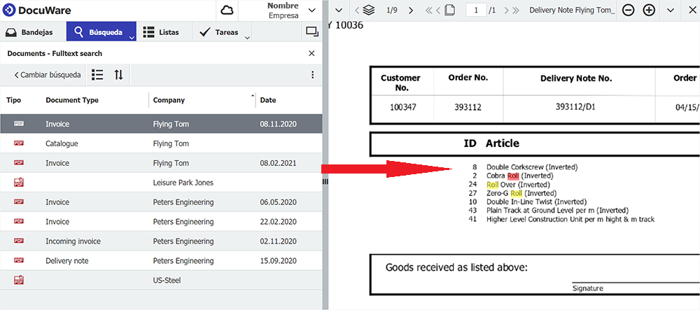 Métodos de búsqueda - DocuWare